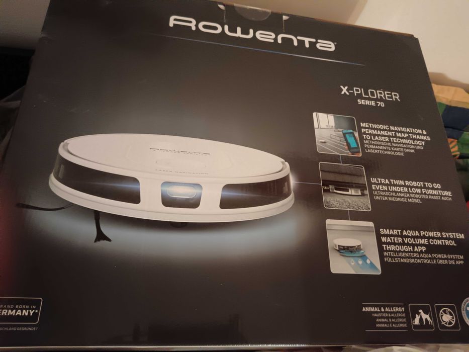 Продавам изгодно прахосмукачка робот Rowenta, X-PLORER SERIE 70, с лазерно управление, с функция моп.