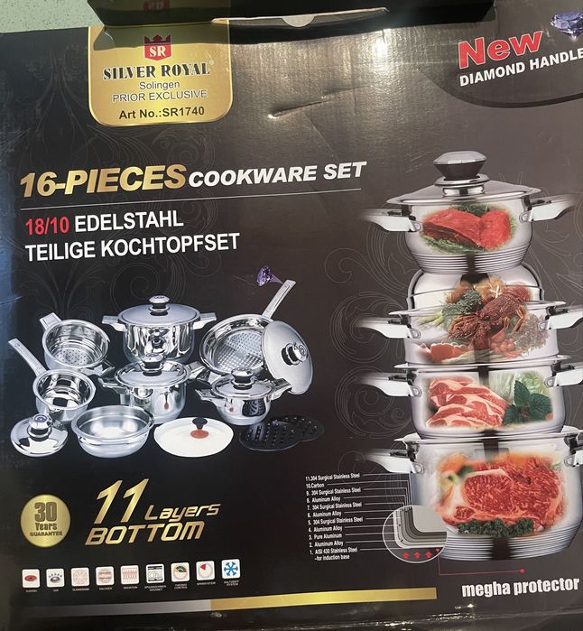 De vanzare ! SET DE OALE DIN INOX 16 PIESE cu baza capsulata