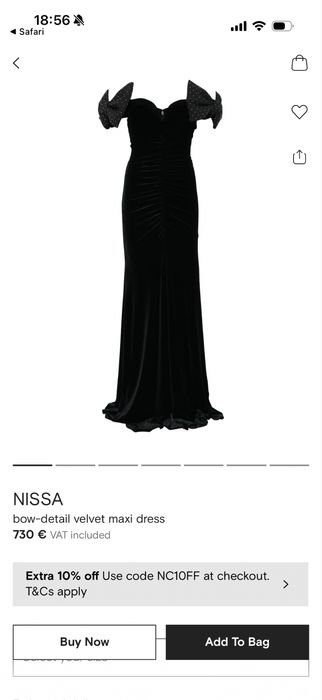 Rochie NISSA elegantă neagră – mărimea 36 XS/S