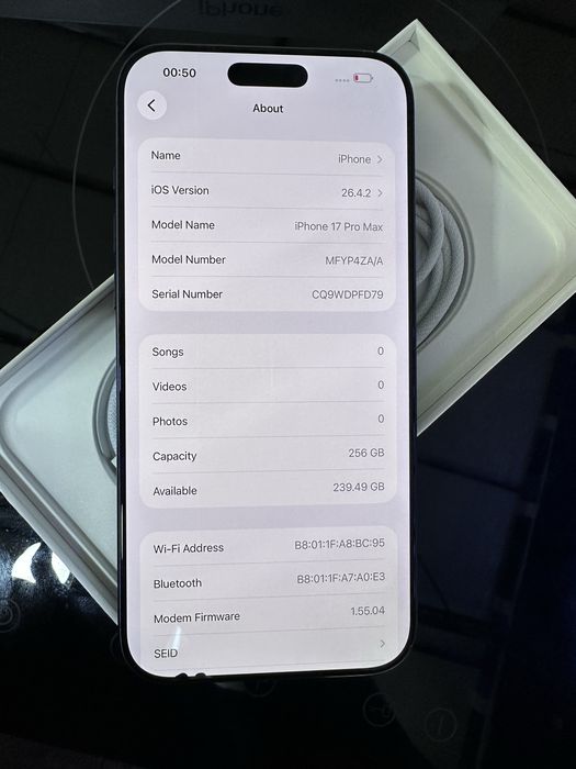 Iphone 17 Pro max Sim+Esim imei dan otkan