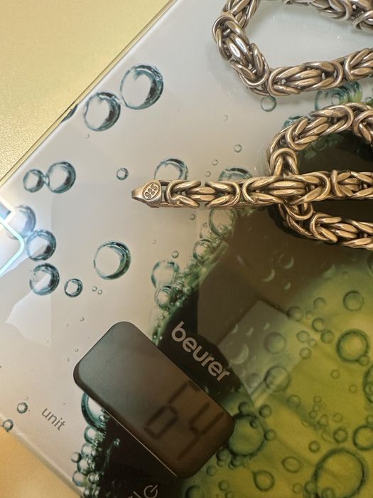 Сребърен ланец кралска плетка мъжки