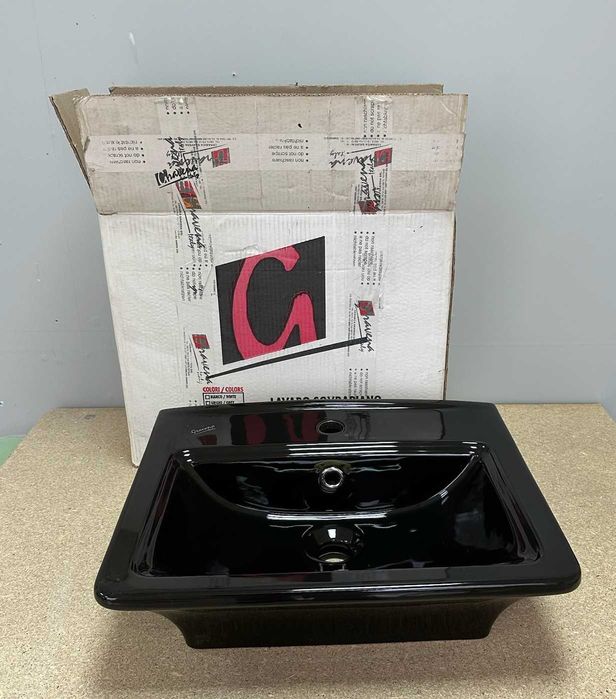 Черна порцеланова мивка за баня Gravena Italy – дизайнерска, НОВА