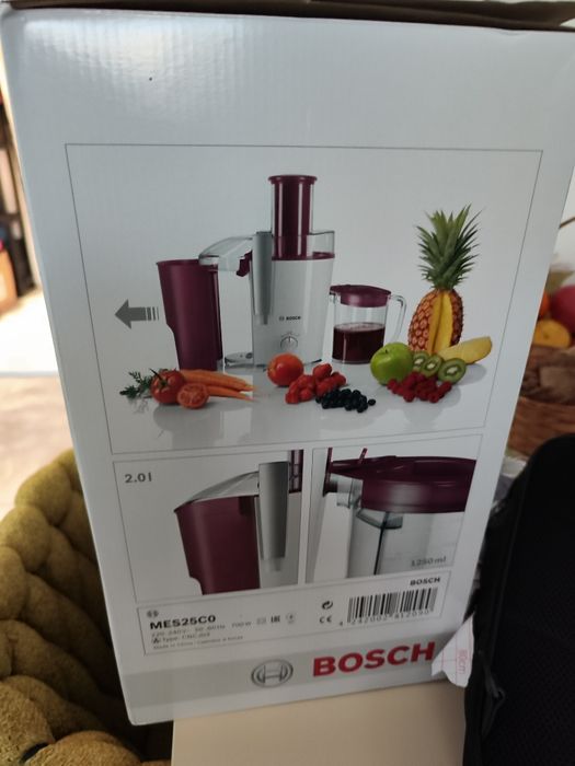 Сокоизстисквачка за плодове и зеленчуци Bosch MES25C0, 700 W, 2 Скорос