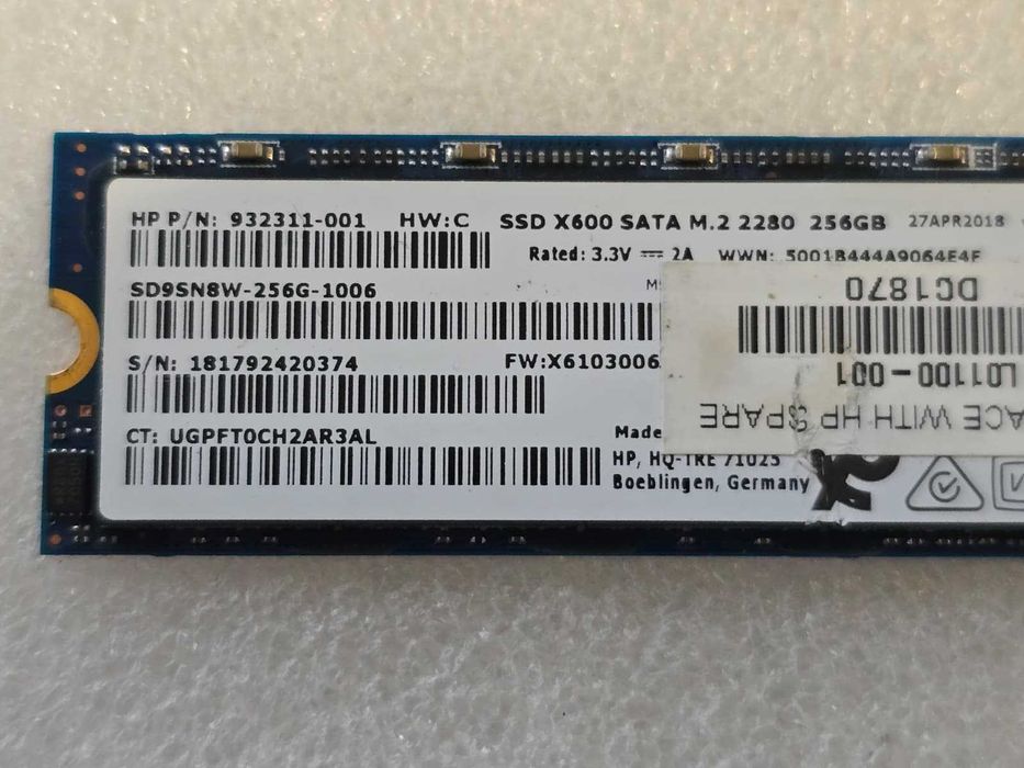 Solid State Drive SSD SanDisk X600 256GB, SATA III 6.0 Gb/s, 2280