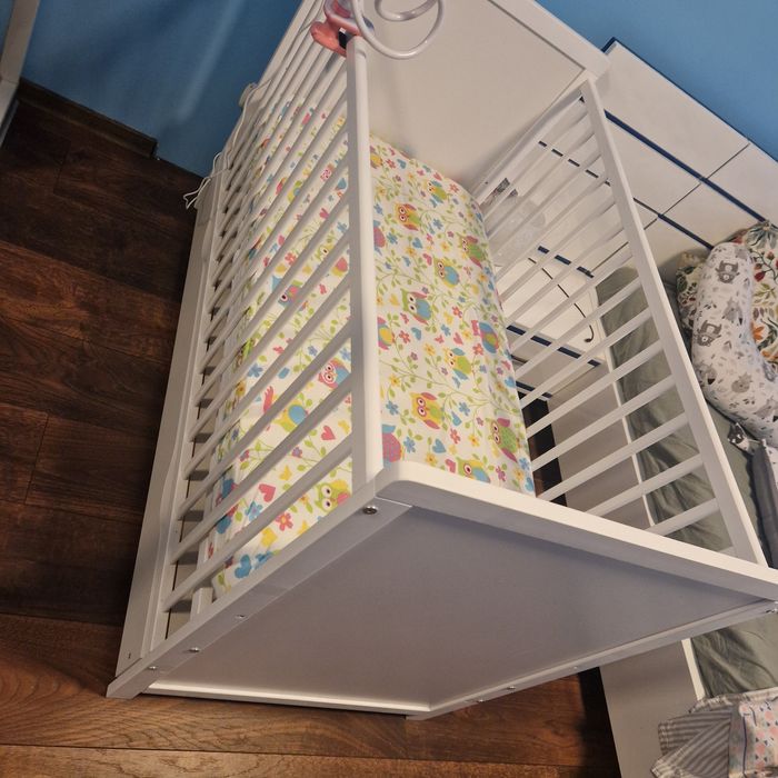 Pat bebe cu Sertar + Saltea + Husa saltea - Patut pt bebelus 60x120 cm