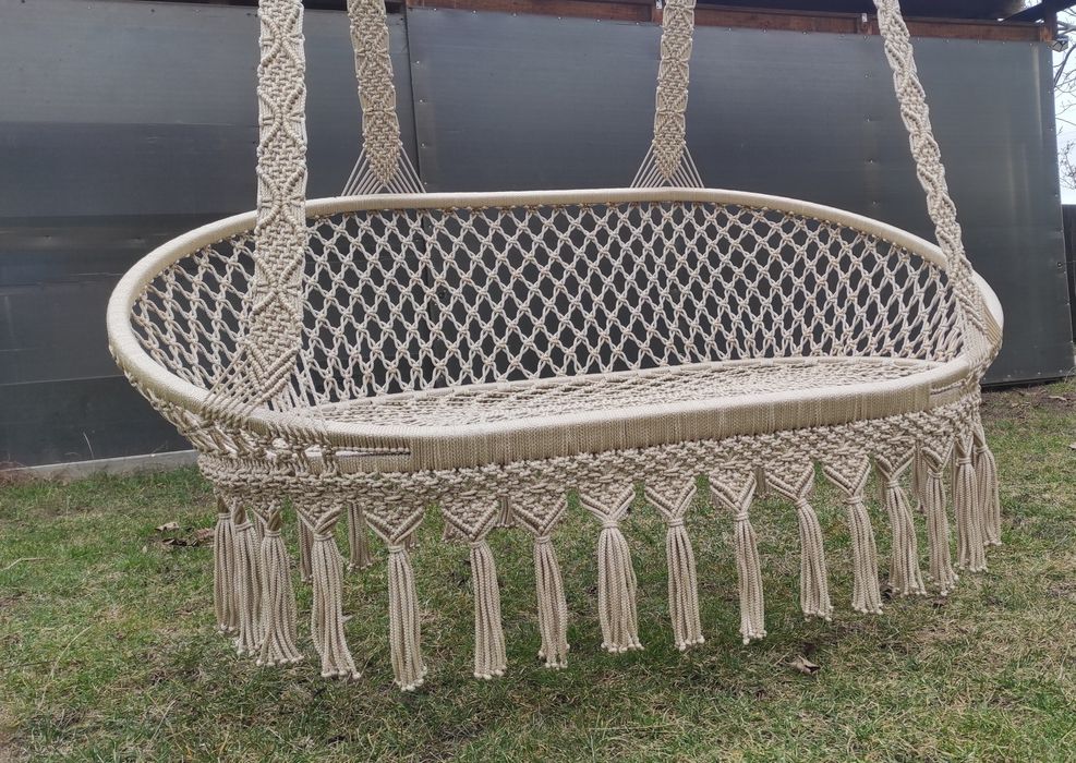 Leagăn suspendat dublu/balasoar/hamac macrame