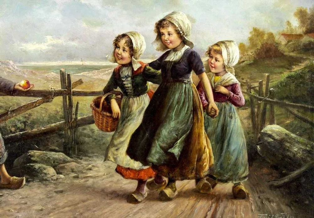 Картина, конец 19го века. Автор Фритз Фиг, UK, Европа