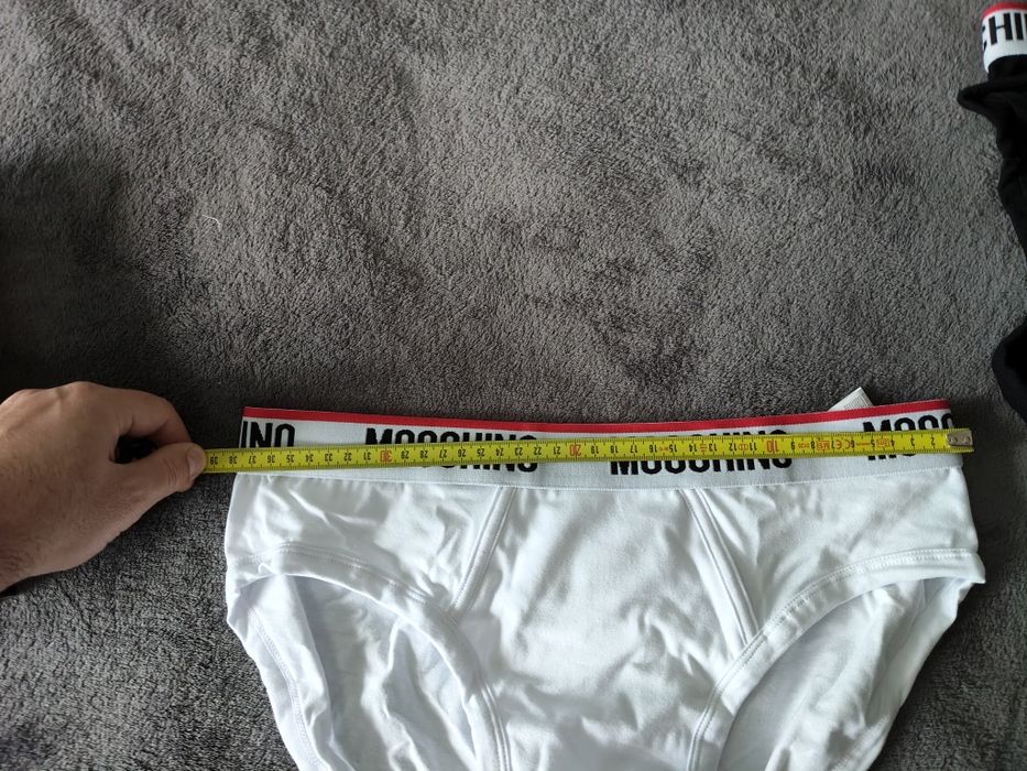 Moschino set 2 chiloți bărbătești alb și negru cu banda alba mărimea L noi originali