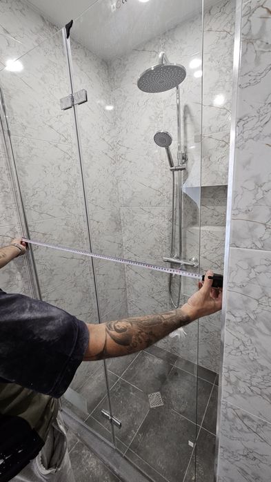 Стъклен параван за баня тип "Хармоника"