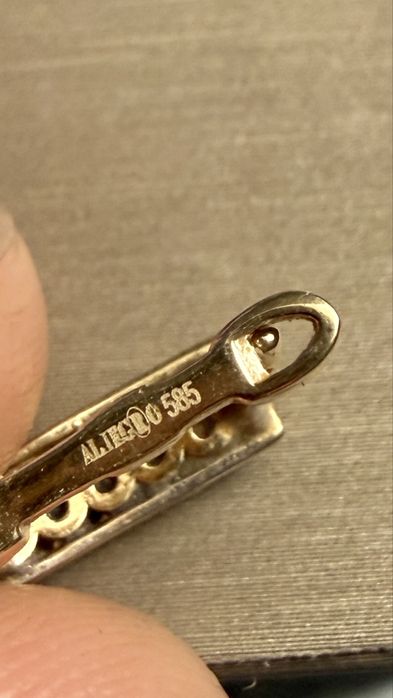 Cercei aur 14k noi alb si galben
