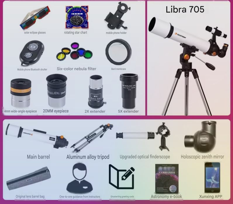 Телескоп Celestron 805 EQ. Teleskop Telescope Полный комплект окуляр