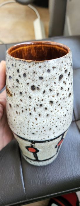 Vază Jasba, West Germany, fat lava. Anii '60