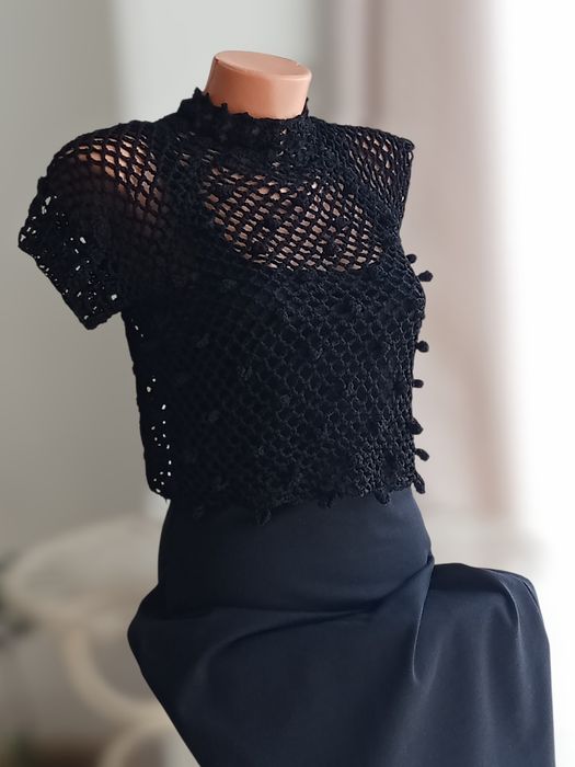 Bolero negru crosetat