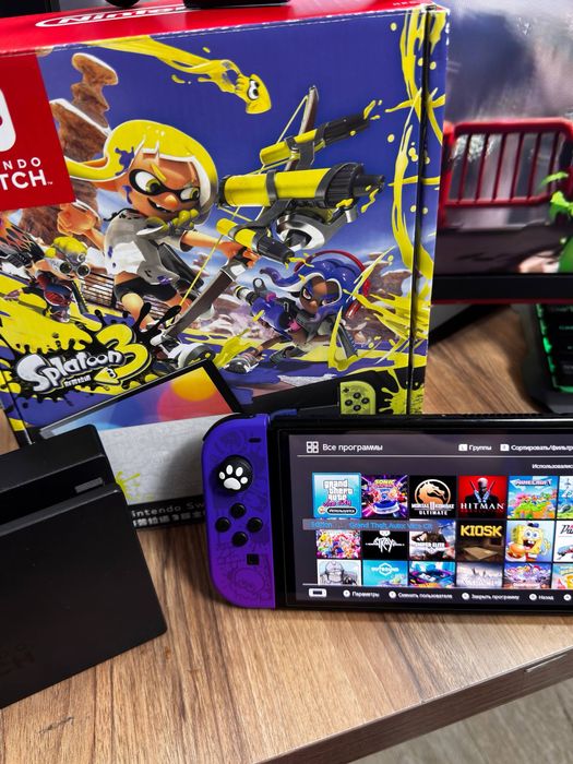 Прошитая Nintendo Switch Oled Limited Edition Splatoon, ULTRA 512Gb