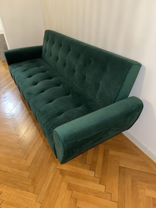 Canapea Extensibila Verde Catifea