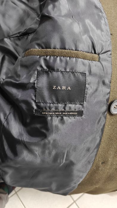 Мъжко вълнено зелено палто Zara XL