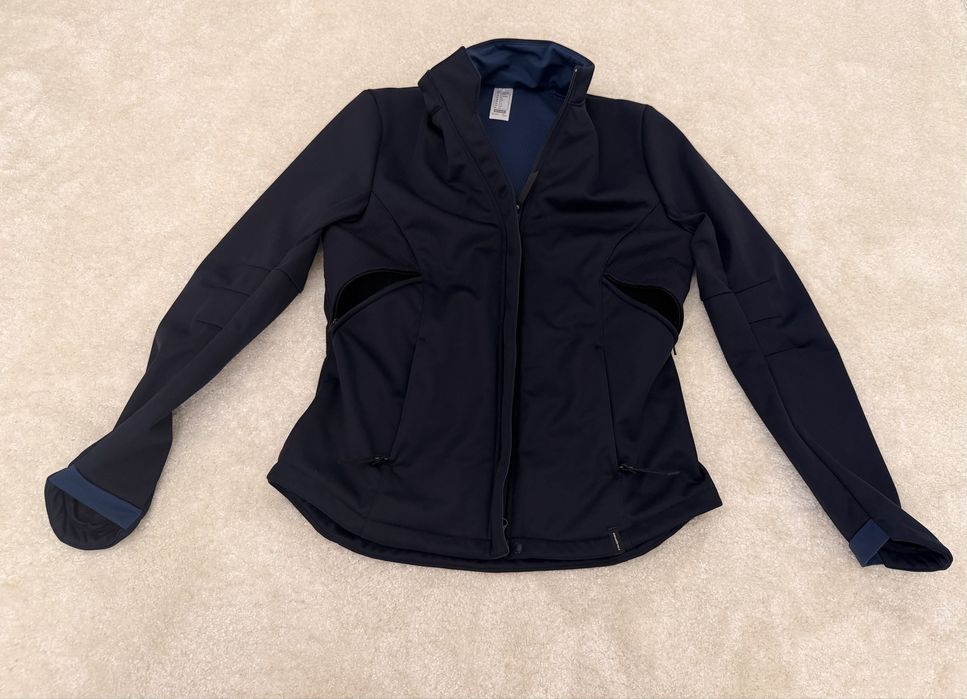 Jacheta echitatie Fouganza Softshell - bleumarin inchis, S