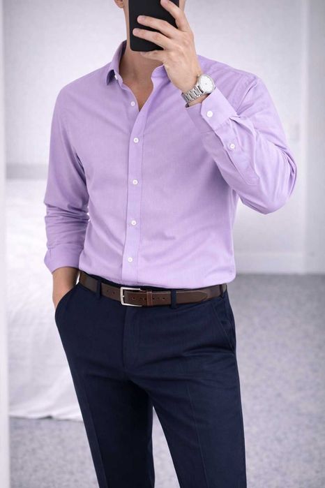 Camasa eleganta Reserved mov violet din 100%bumbac