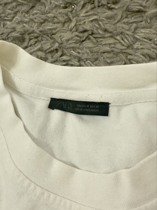 Tricou Zara M  Alb/Crem