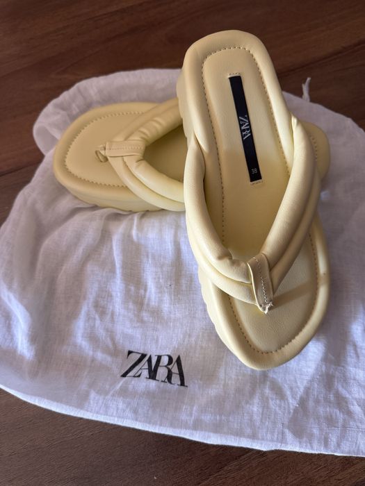 Zara нови жълти джапанки
