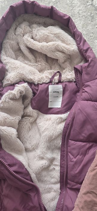 Geaca de iarna si pantaloni dublati fetite 116-122 cm
