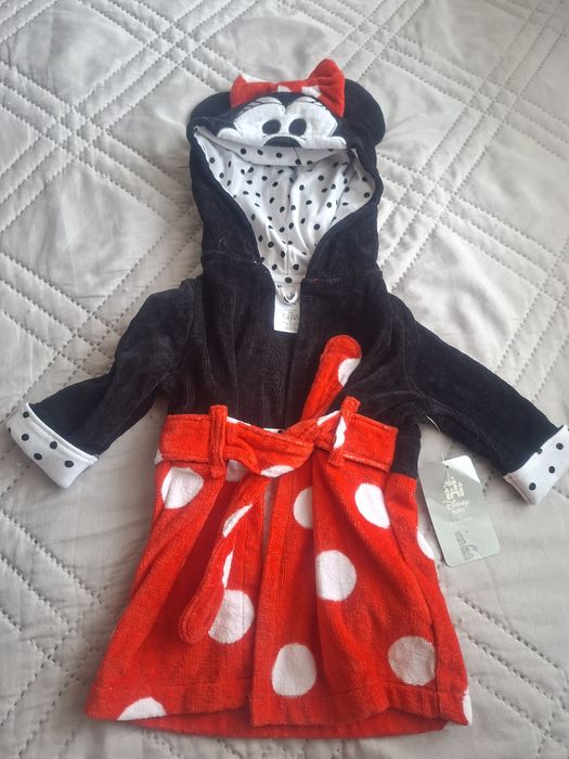 Нов халат за бебе момиче Disney Minnie Mouse, размер 3-6 м, 68 см