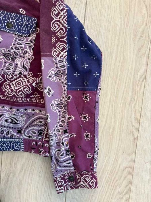 Kapital Reversible Bandana 1st Flannel Button Up Jacket Purple Sax