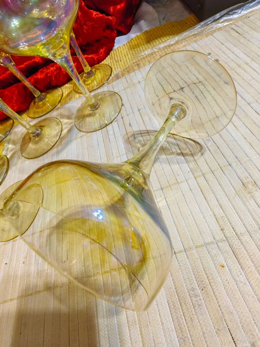 Комплект Разкошни Стъклени Чаши Калиево Стъкло