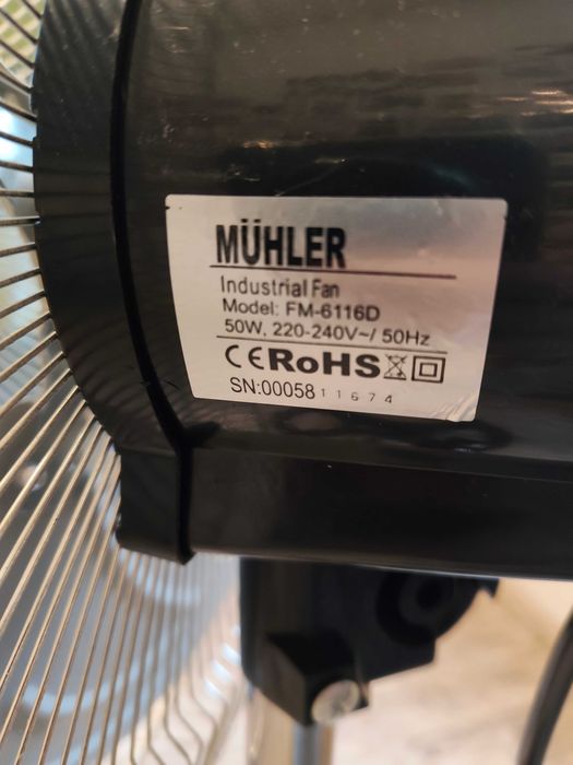 Вентилатор на стойка 16''Muhler FM-6116D, 50W, индустриален