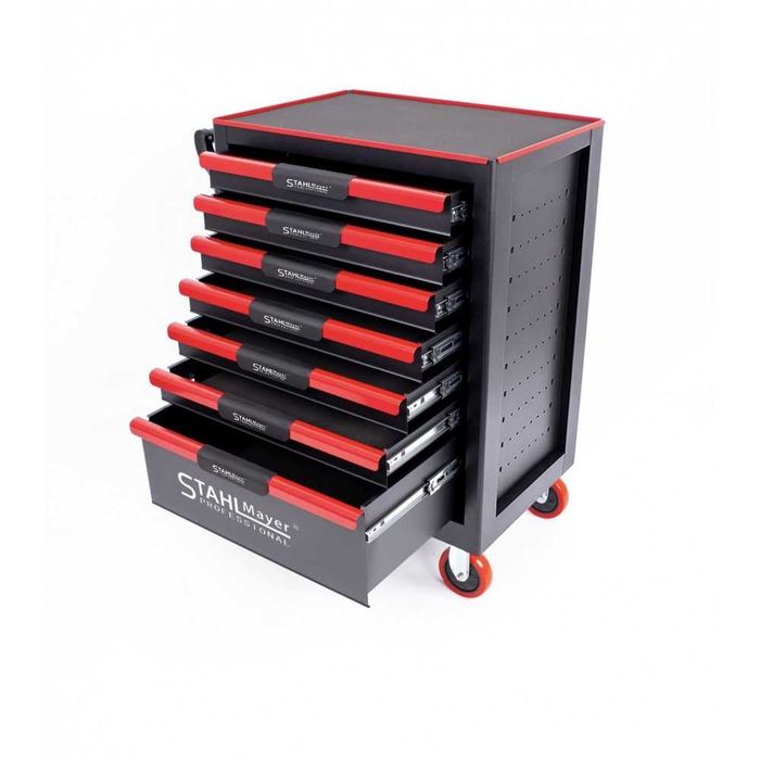 Шкаф - количка за инструменти със 7 чекмеджета , STAHLMAYER - Red Line