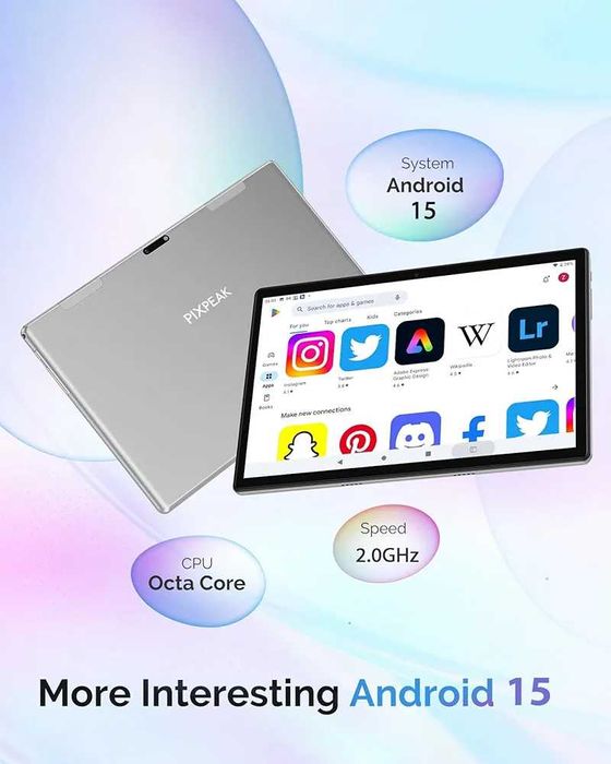Мощен Таблет PIXPEAK 10.1" – Android 14, 36GB RAM, Пълен Комплект ...