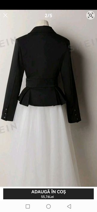 Sacou negru model cambrat