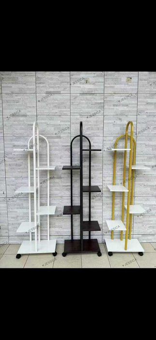 многоярусные металлические напольные подставки для цветов и растений