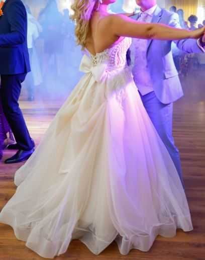 rochie de mireasa cu trena/voal/cercuri/fundita/cordon, cu corset