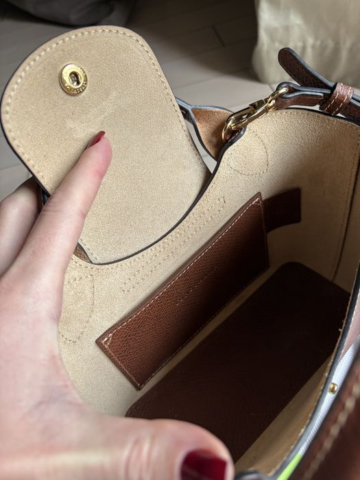 Longchamp Le Pliage, оригинална кожена чанта
