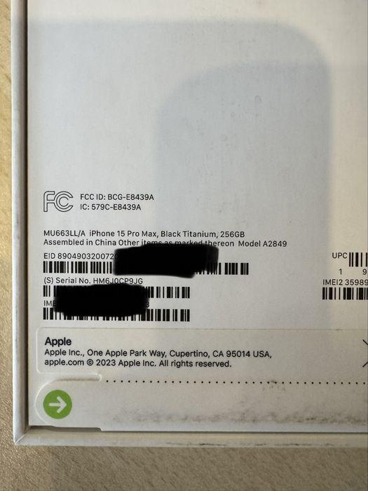 Iphone 15 Pro Max 256GB Black