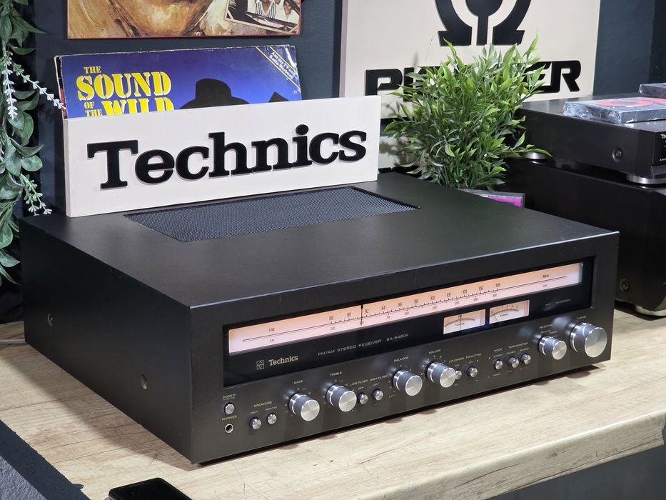 Reveiver TECHNICS SA-5460k, amplituner hifi stereo retro , black , AM FM , amplificator 2x65w 8 ohm