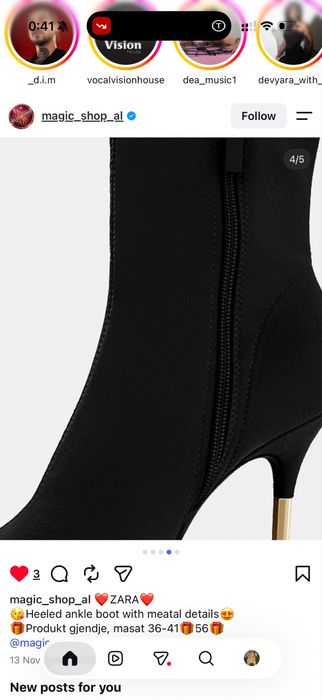 Черни боти ZARA със златист ток