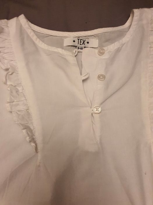 Bluza alba, scoala, fete, 9, 10 ani, noua