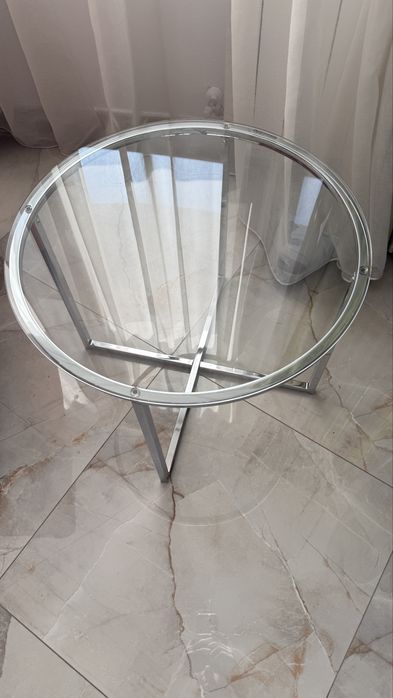 Masa rotunda sticla 55cm