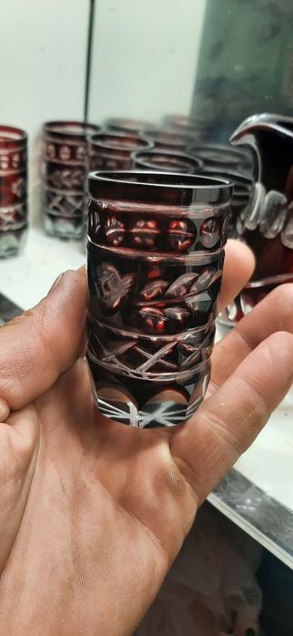 Pahare cristal rubin rosu