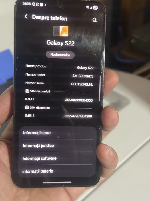 Samsung Galaxy S22 5G Dual Sim, Phantom Black, 128 GB