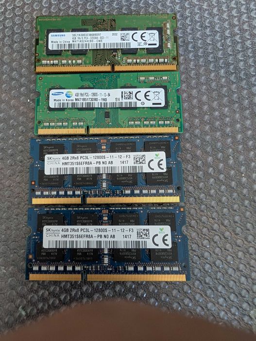 Lot 4 modul RAM Laptop (3x 4GB DDR3L + 1x 4GB DDR4) - Functionale
