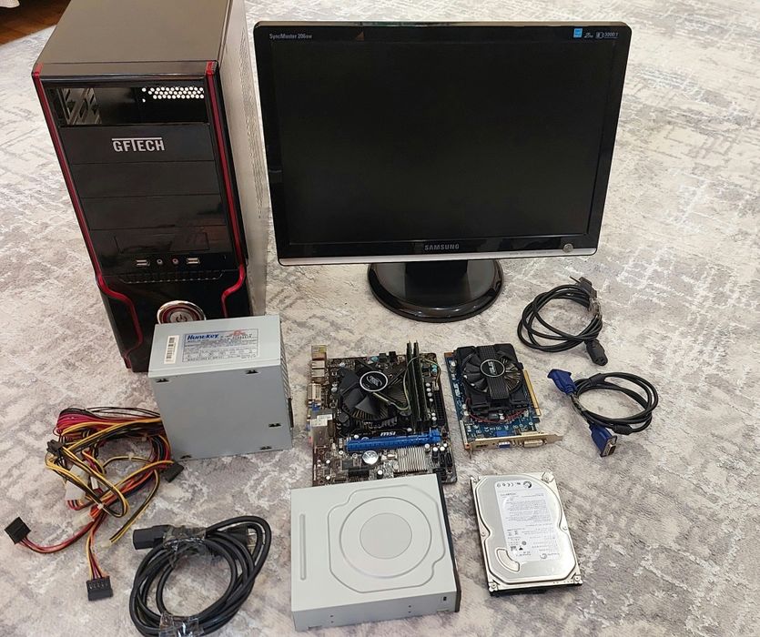 Монитор кейс БП мат плата видеокарта дисковод роутер4G HHD жёст диск
