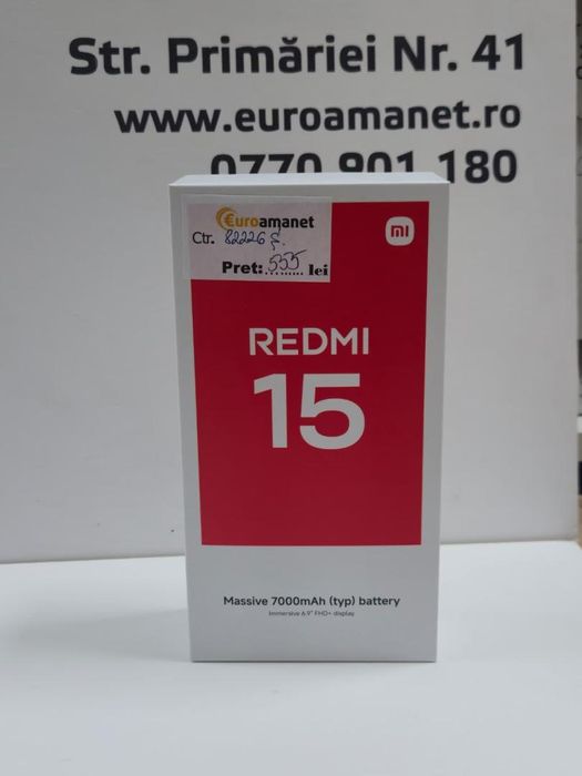 Telefon mobil Xiaomi Redmi 15, 8GB RAM, 256GB, 5G, Titan Gray -P-
