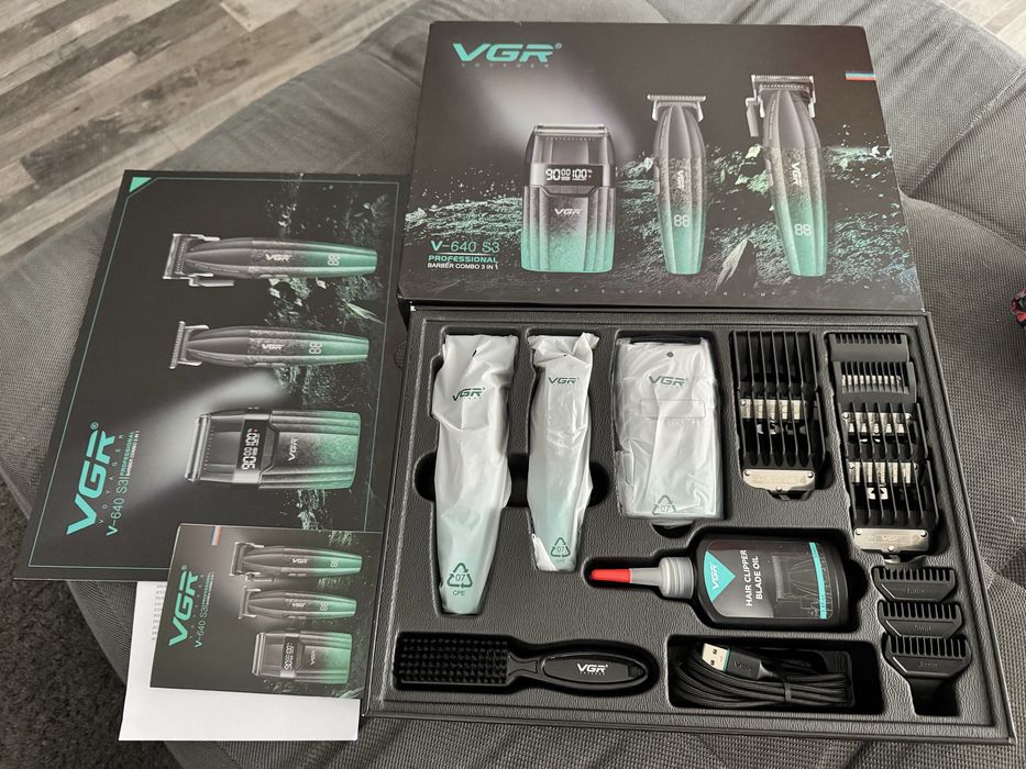 Set masina de tuns PROFESIONALĂ VGR V-640 S3 NOU!