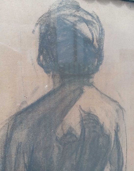 Tablou vechi - nud cu spatele - semnat Sandor Moric 1911