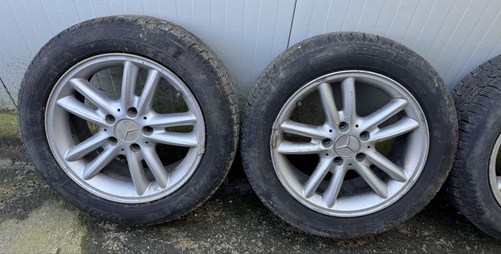 4 бр оригинални джанти 16ки Mercedes C класа W203 с всесезонни гуми 205/55/16