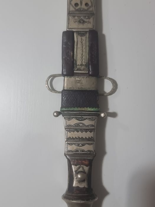 Pumnal Tuareg autentic din argint - Sahara, început 1900