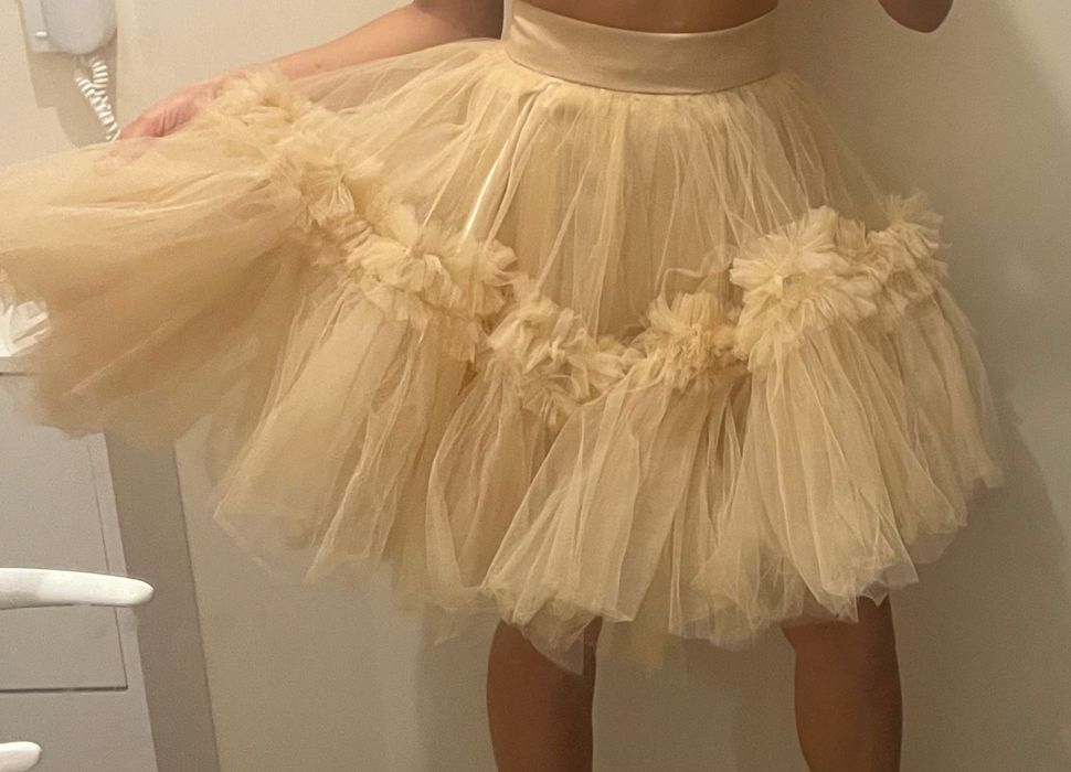 Официална пола с тюл и подплата